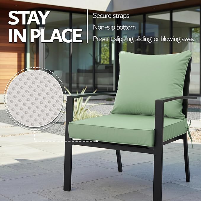 22x22 Inch Patio Chair Cushions Set of 4, Outdoor Furniture Cushions