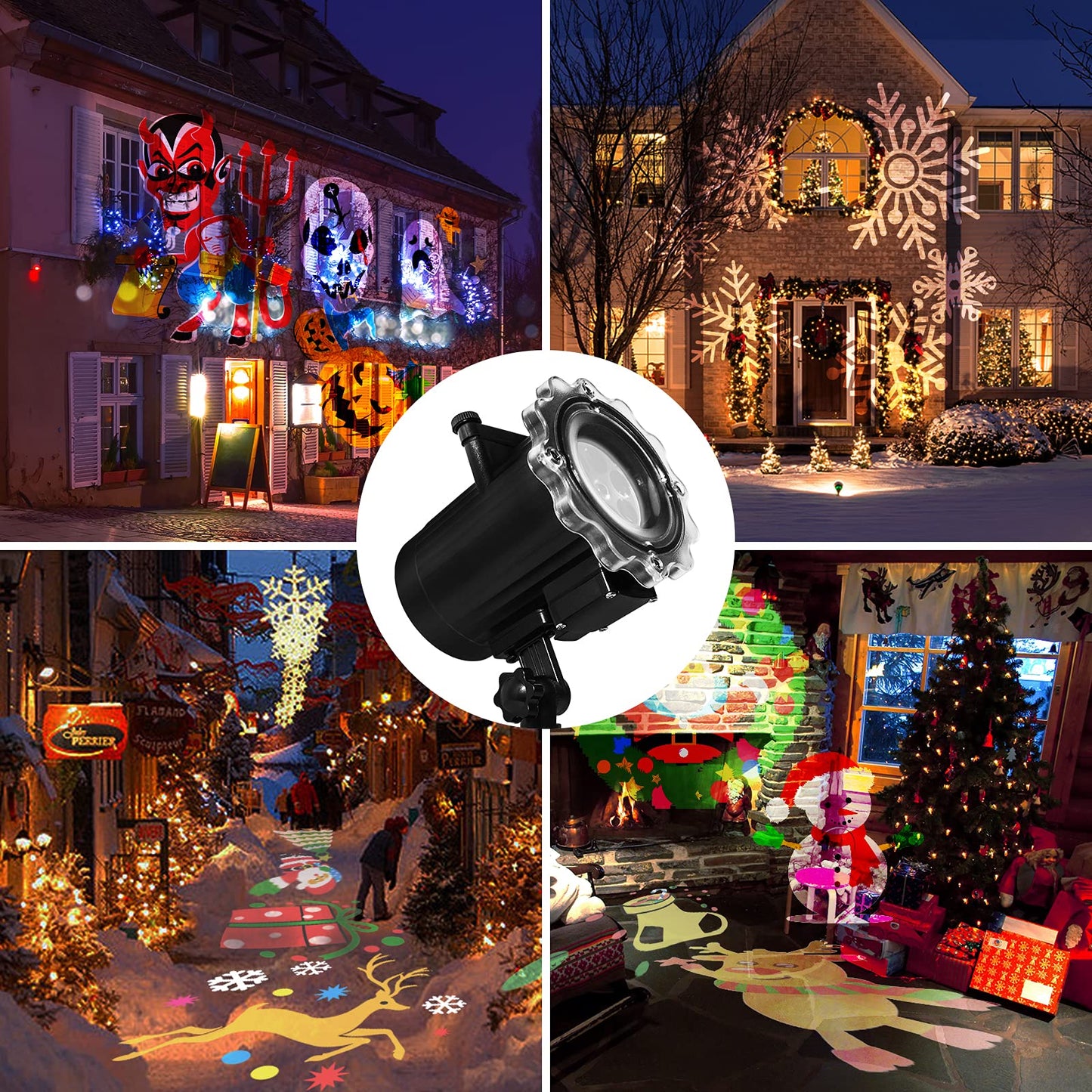 Halloween Decorations,Segotendy Halloween Christmas Projector Lights,64 Patterns LED Xmas Projector Outdoor Indoor,Waterproof Snowflake Projection Light with Remote Control for New Year Party Garden