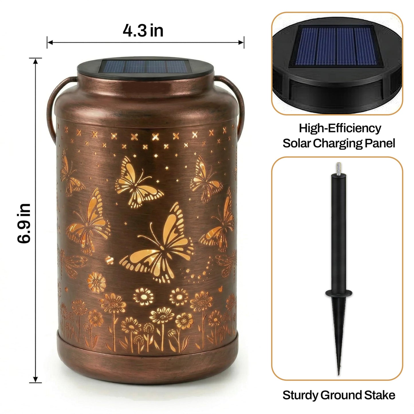 Butterfly Solar Lanterns Outdoor Waterproof with Ground Stake - Unique Gifts for Women Mom Grandma,Birthday Gifts for Women,House Warming Gift New Home - for Garden Patio Yard Porch Lawn
