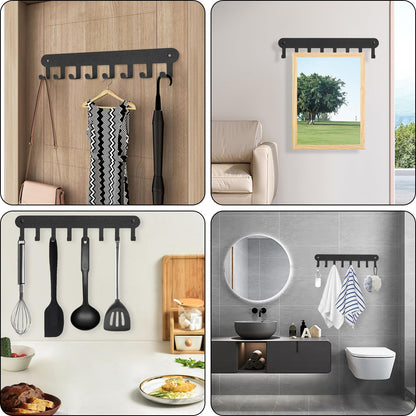 Suzurana 2 Pack Key Holder Wall Mount, Key Holder for Wall,Key Wall Holder, Key Hooks Hanging Keys, Key Hanger Wall Mount with 8 Hooks, Key Rack for Living Room, Kitchen, or Bathroo