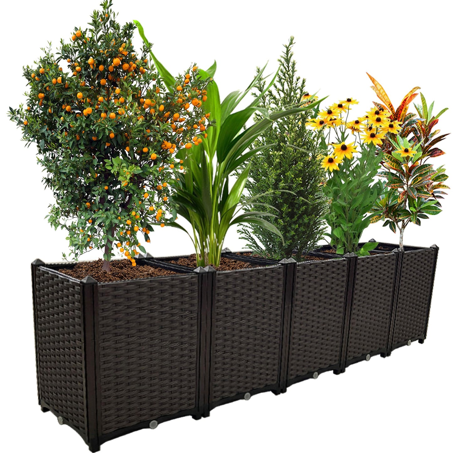 TDDSS Large Planters for Outdoor Plants Rectangular Raised Garden Bed Elevated Planter Boxes Patio Balcony Deck for Planting Flowers, Vegetables, Tomatoes, and Herbs