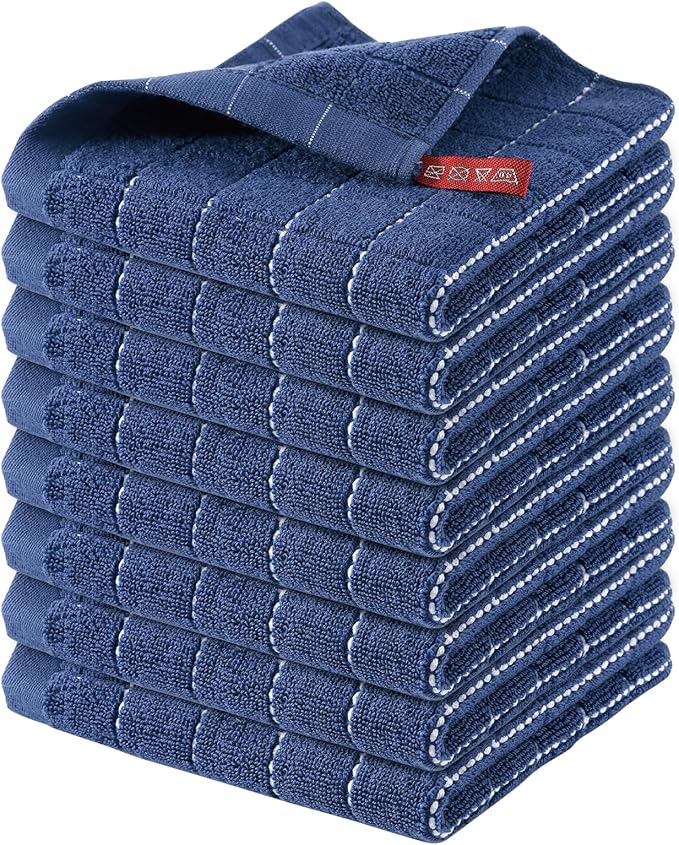Homaxy 100% Cotton Terry Kitchen Dish Cloths, Ultra Soft and Absorbent Dish