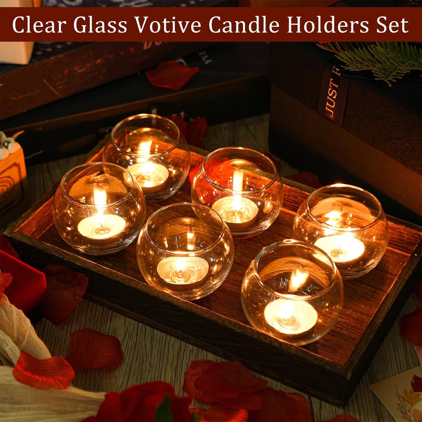 Uiifan 36 Pcs Clear Votive Candle Holder 1.97'' x 2.17'' Bulk Glass Tea Lights Round for Wedding Candle Jars Holder for Wedding Table Centerpiece Party Birthday Home Decoration