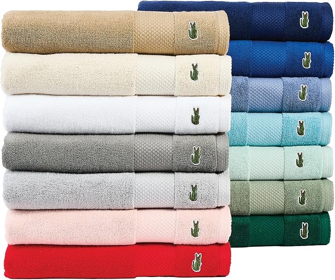 Lacoste Heritage 100% Supima Cotton Wash Cloth, Premium Super Soft Bath Towel