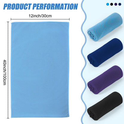 NUOYEE 4 Pack Cooling Towels Wrap for Neck Face,Ice Cold Towel Rags Quick Dry for Gym Fitness Yoga Tennis Cycling Running Hiking Workout Sweat(Multicolor-02)