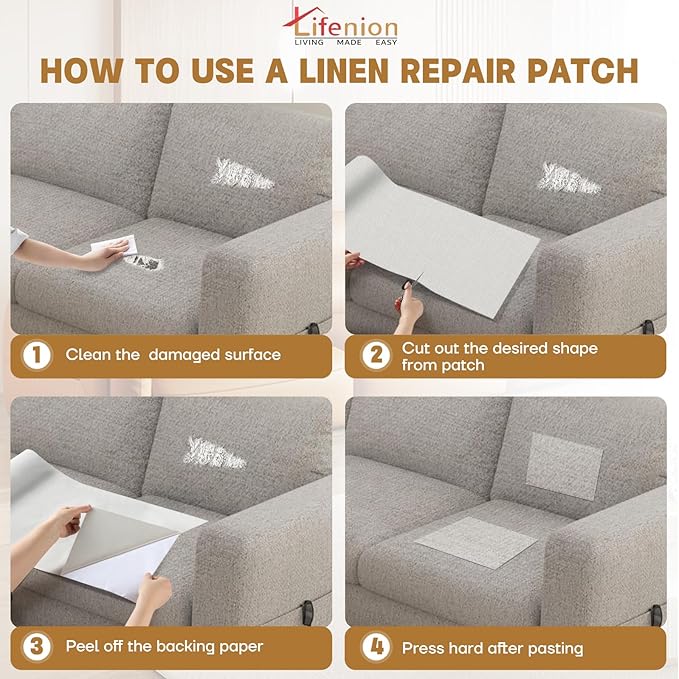 Fabric Repair Patches, Linen Self-Adhesive Fabric Repair Tape, Strong Sticky