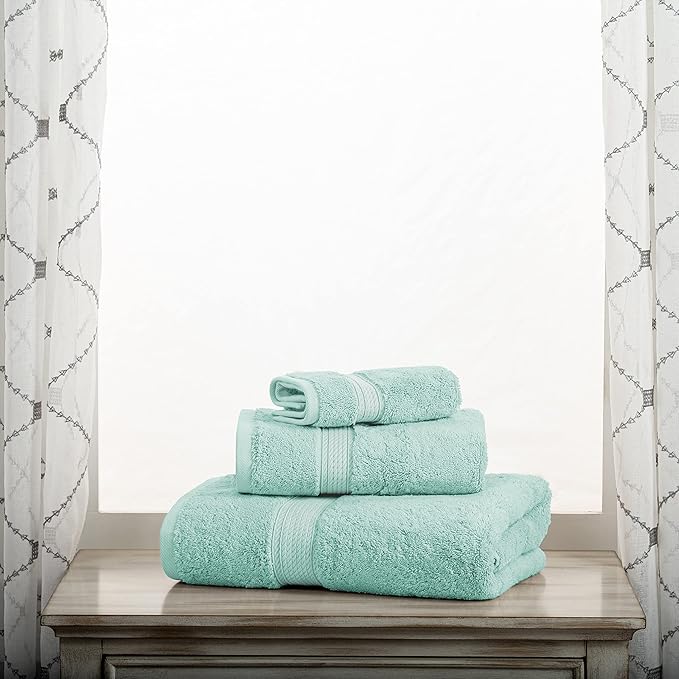 SUPERIOR Egyptian Cotton Pile 3 Piece Towel Set, Includes 1 Bath, 1 Hand