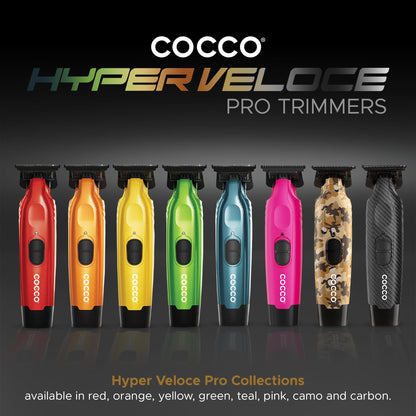 Cocco Hyper Veloce Pro Trimmer, Digital Gap Graphene Blade Edger, High-Torque Brushless BLDC Motor, Cordless, All-Metal Design, Lithium-Ion Battery, Charging Base Included, Orange
