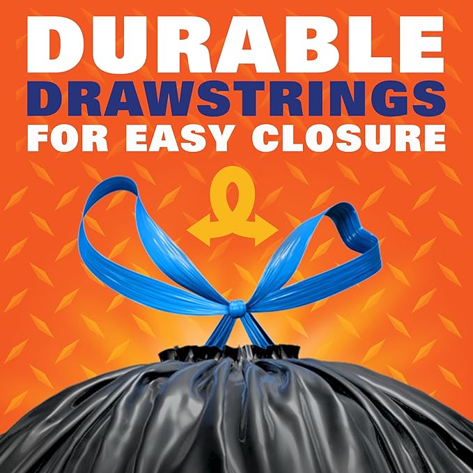 Hefty Strong 30 Gallon Trash Bags, Large Trash Bags 30 Gallon Size, Durable
