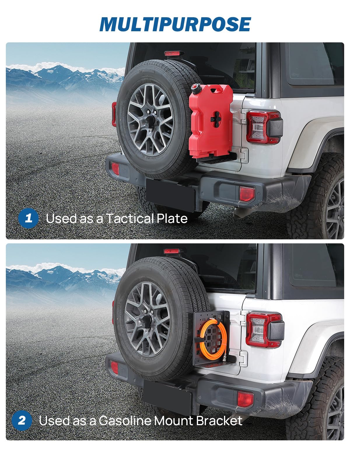 JL Gas Can Mount Bracket & Rear Window Storage Molle Panel Kit