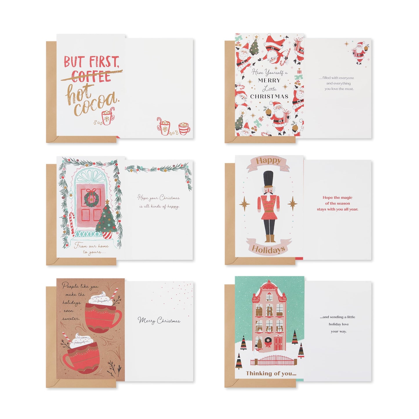 American Greetings Christmas Cards with Envelopes, Trendy Pink Pastel Designs (25-Count)