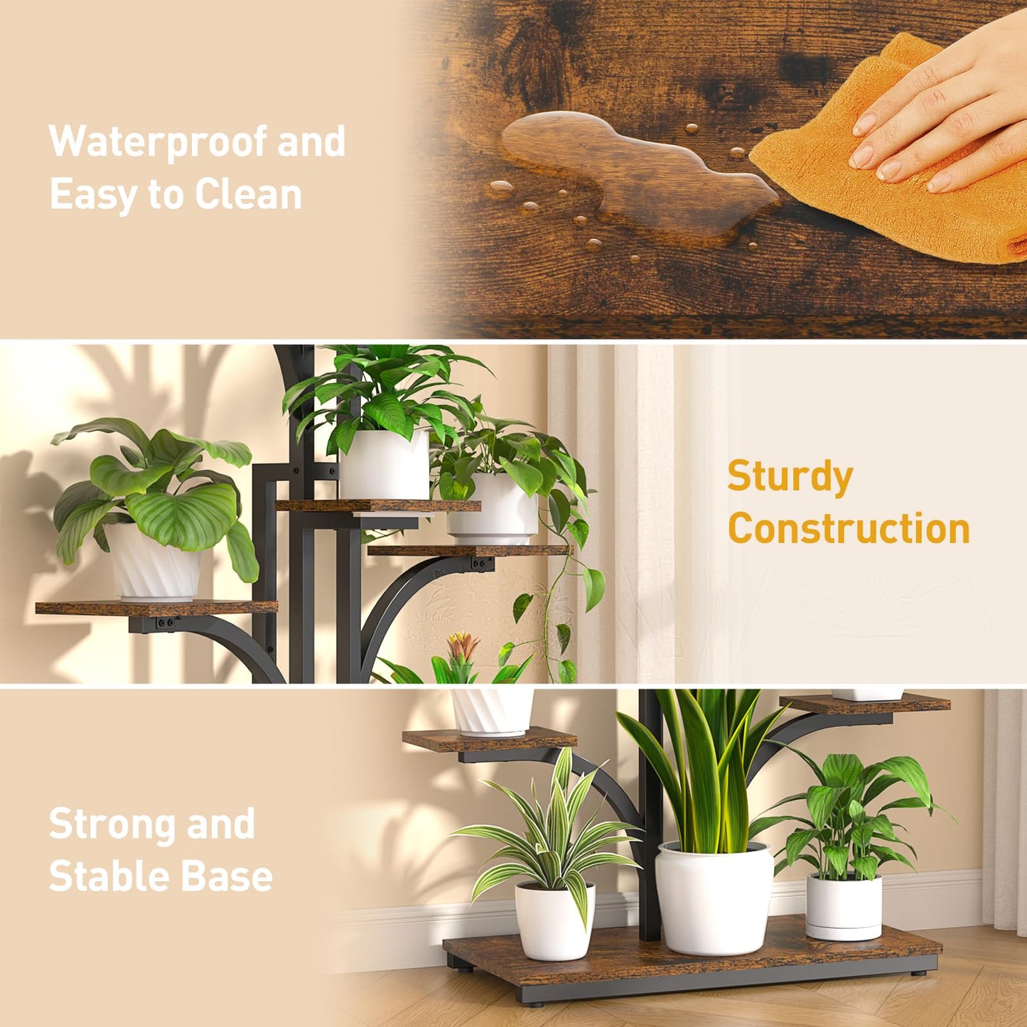XCSOURCE Plant Stand Indoor with Grow Light, 9-Tiered Plant Shelf Display Rack Holder, Flower Stand for Multiple Plants, Living Room, Garden, Patio
