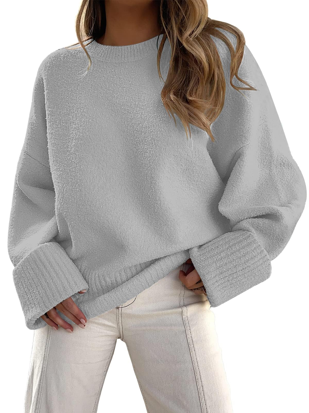 LILLUSORY Women's Oversized Sweaters Fuzzy Chunky Warm Pullover Sweater