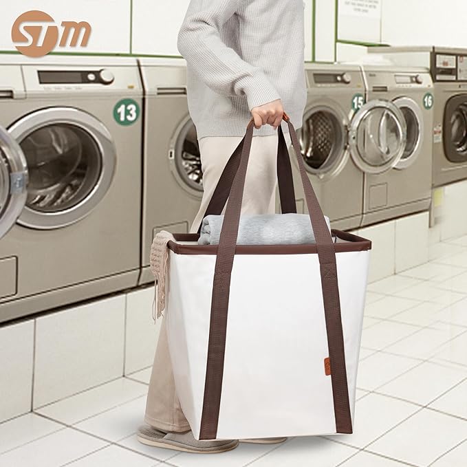 STORAGE MANIAC Collapsible Laundry Caddy, 128L Large Collapsible Laundry Basket
