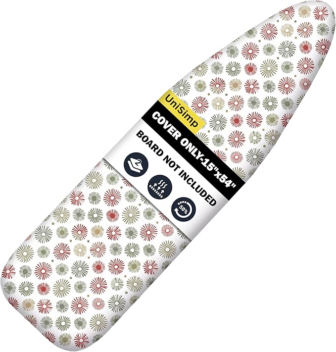 Ironing Board Cover and Pad 15"x54" Extra Thick Natural Cotton, Scorch and