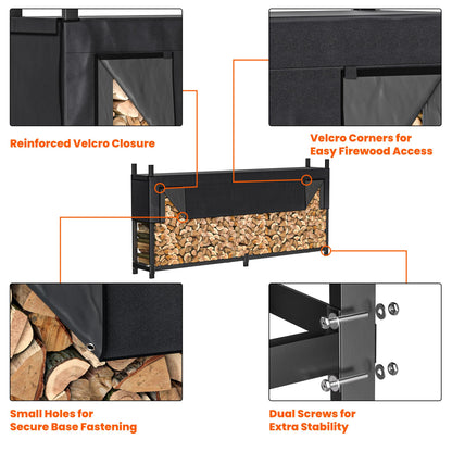 Ultrawall Heavy Duty Firewood Rack with Waterproof Cover, Freestanding Wood Log Holders for Firewood, Indoor/Outdoor Wood Storage Rack (6 ft)