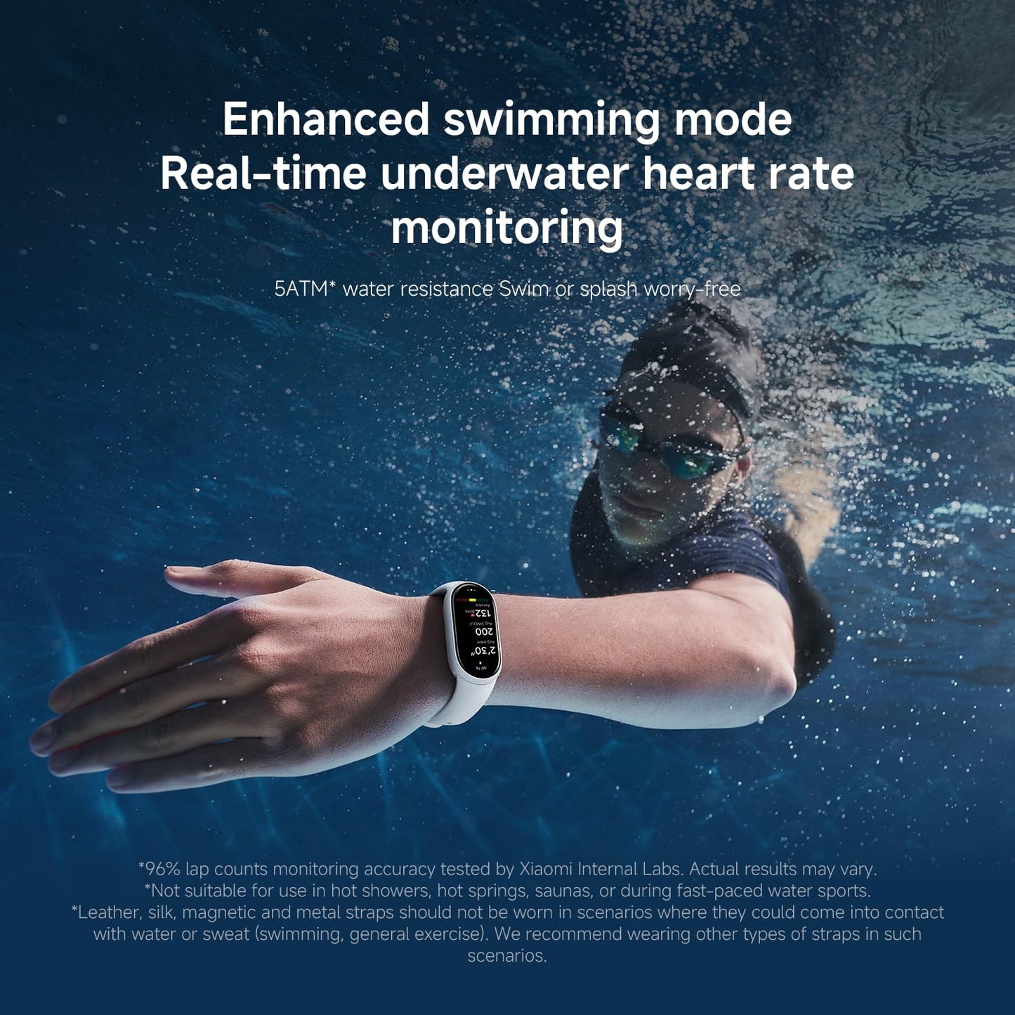 Xiaomi Smart Band 10 Fitness Tracker, 1.72" AMOLED Display, 21-Day Battery Life, 150+ Sports Modes, Heart Rate & Sleep Monitoring, Electronic Compass, 5ATM Waterproof, 2-Year Warranty – Glacier Silver