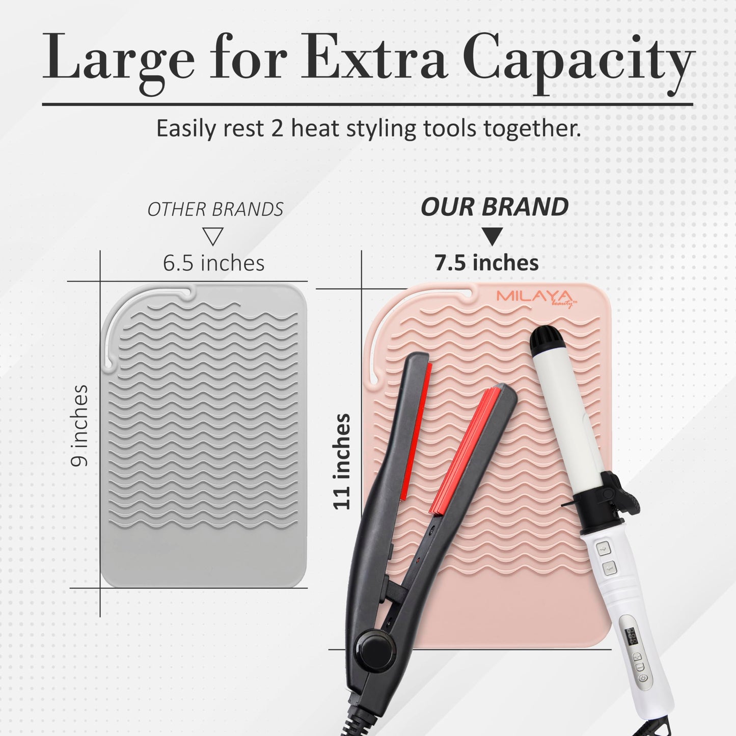 Heat Resistant Mat - Curling Iron Holder - Straightener pad - Flat Iron Holder - Silicone Mat for Hair Tools - Hot Tool Mat - Salon Tools - Hot Iron Holster - Vanity Mat - Vanity Accessories for Women