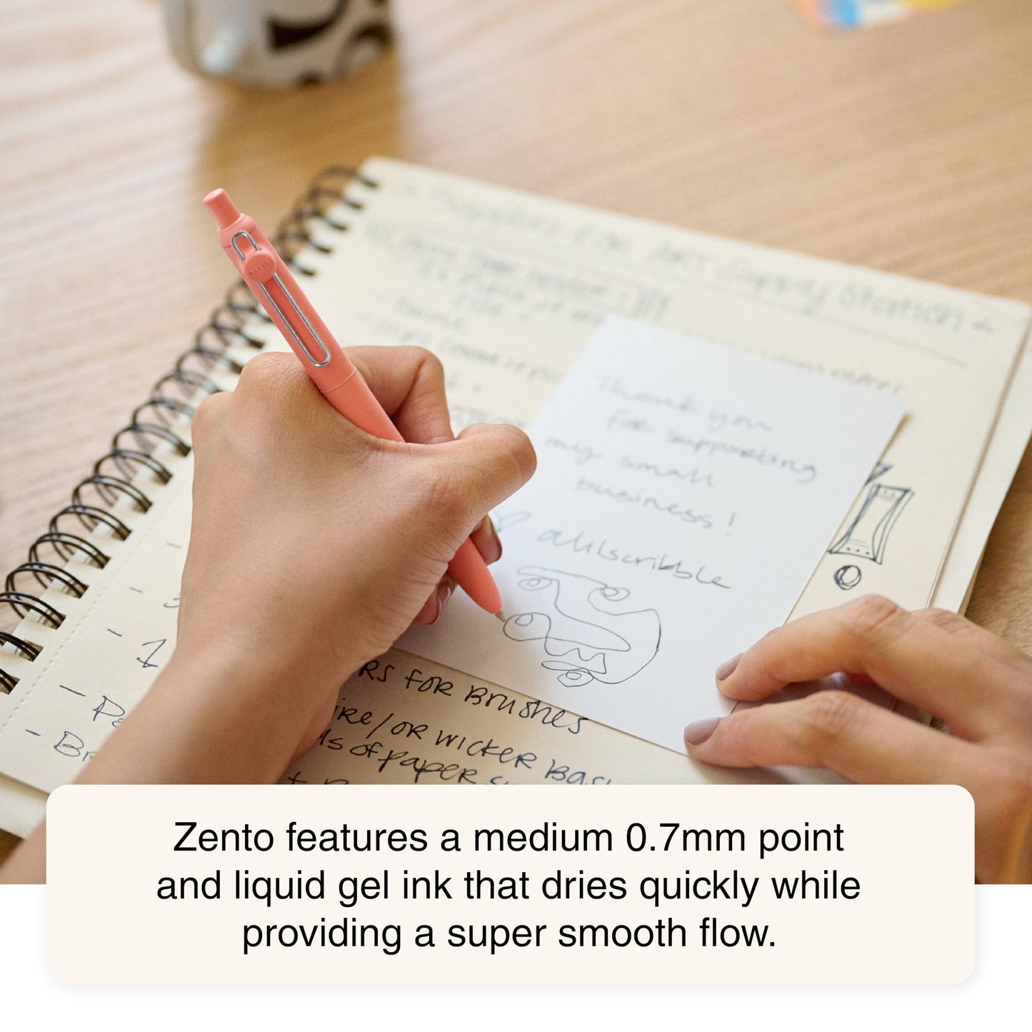 uni-ball Zento Gel Ink Rollerball Pens, 4 Black Medium Point Smooth Writing Pens, Colored Japanese Pens, Muted Colors