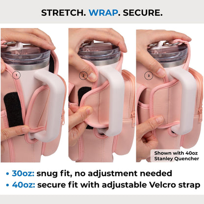 Tumbler Carrier Bag for Stanley & Owala 30–40oz, Magnetic Water Bottle Holder for Gym Equipment, Crossbody Cup Holder with Phone Pocket