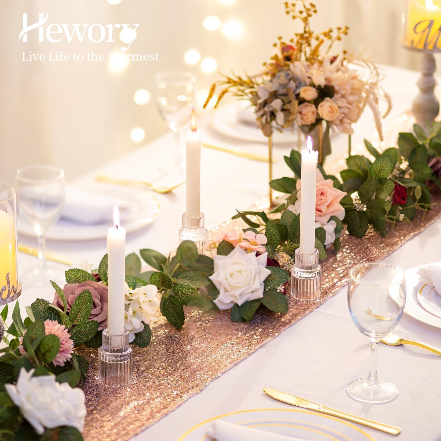 Candle Holder Glass Candlestick Holders: Hewory 20PCS Clear Taper Candle Holders Bulk for Table Centerpiece, Glass Candle Holder Candle Stick Holder Decor for Christmas Wedding Party Bridal Showers