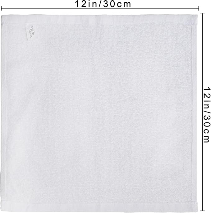 Basic Wash Cloths 12x12 Inches – Pack of 12 – White Color – Soft and Absorbent