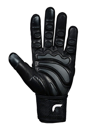 Elite Leather Gym Gloves with Built in 2" Wide Wrist Wraps Grip & Design for Weightlifting Power Lifting Bodybuilding & Strength Training Workout Exercises