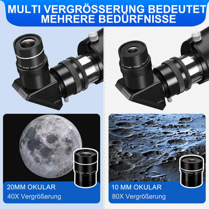 Telescope for Adults, Professional High Powered 90mm Aperture 800mm Refractor Telescopes for Astronomy Beginners with AZ Mount Tripod & Phone Adapter