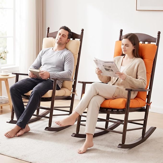 Chair Cushion Set for Rocking Chair, Rocking Chair Cushion, Overstuffed Seat