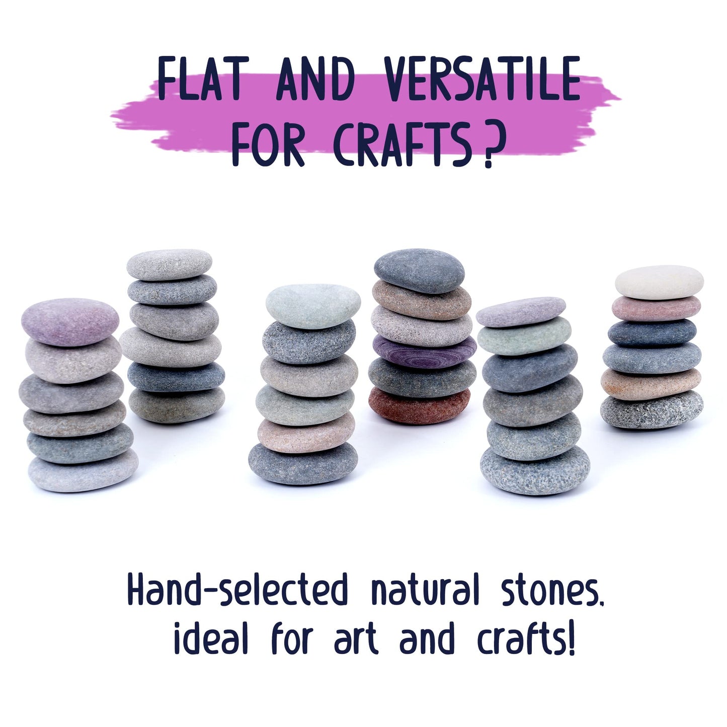ROCART 12 PCS Large Rocks for Painting, 1.5-2.0 Inches Flat Painting Rocks for Arts & Crafts, Natural Smooth River Rocks for Painting, Kindness Rocks, Decoration, DIY, Crafting Gift