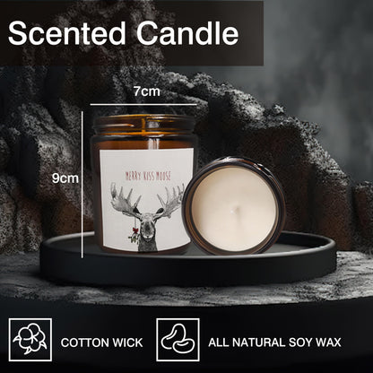 Mancheng-zi Moose Christmas Candles Scented, Merry Christmas Small Candles Gifts for Women
