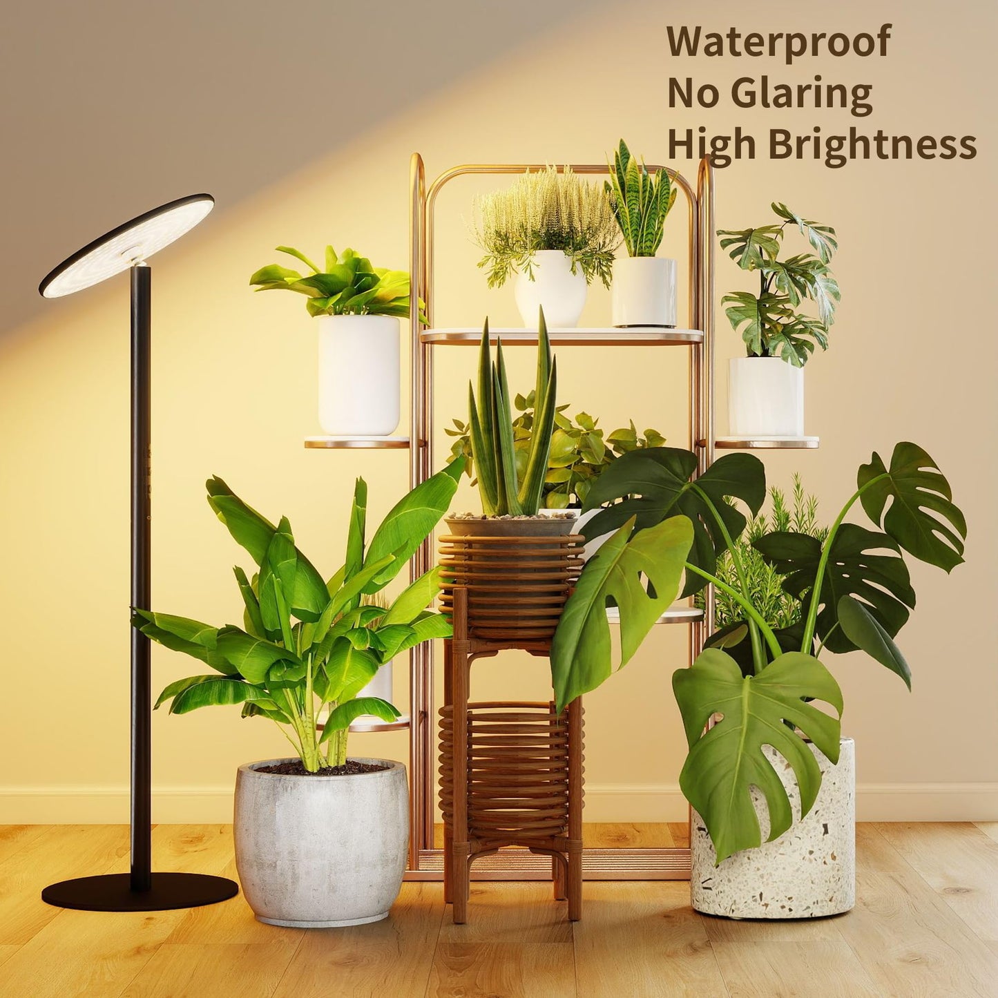 chiphy Desk Grow Lights for Indoor Plants, Full Spectrum LED Plant Light, 40W Aluminum Tabletop Grow Lamp, Automatic Timer 4H/8H/12H, 16''-30'' Height Adjustable, Remote for Large Small Plants