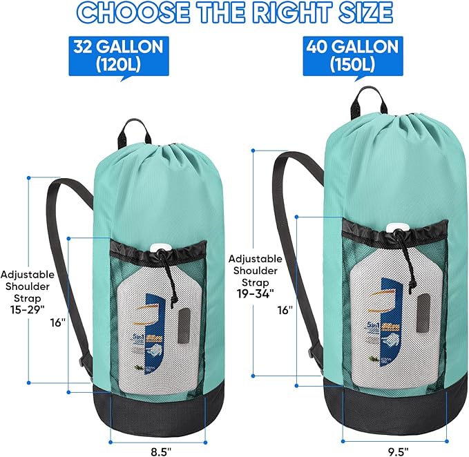 BALEINE 150L Laundry Bag Backpack, 900D Oxford Fabric Large Travel Laundry Bags