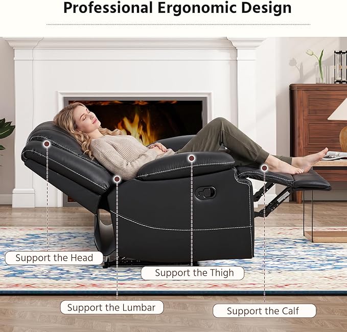 ANJ Premium Genuine Manual Reclining Sofa Set