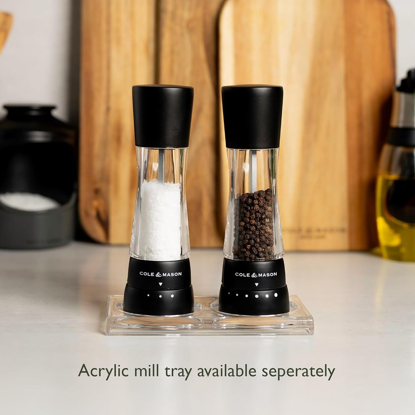 Cole & Mason Seasoning Mill Derwent 190mm Clr SS PM Matt Black