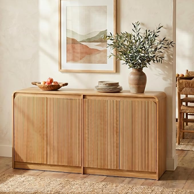 FURSUN 61" Modern Fluted Sideboard