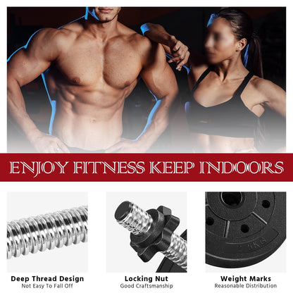 Yaheetech Adjustable Dumbbells Weight Set - 66LB Dumbbell Weights Exercise & Fitness Equipment w/ 4 Spinlock Collars & 2 Connector Options for Women & Men Gym Home Strength Bodybuilding Training