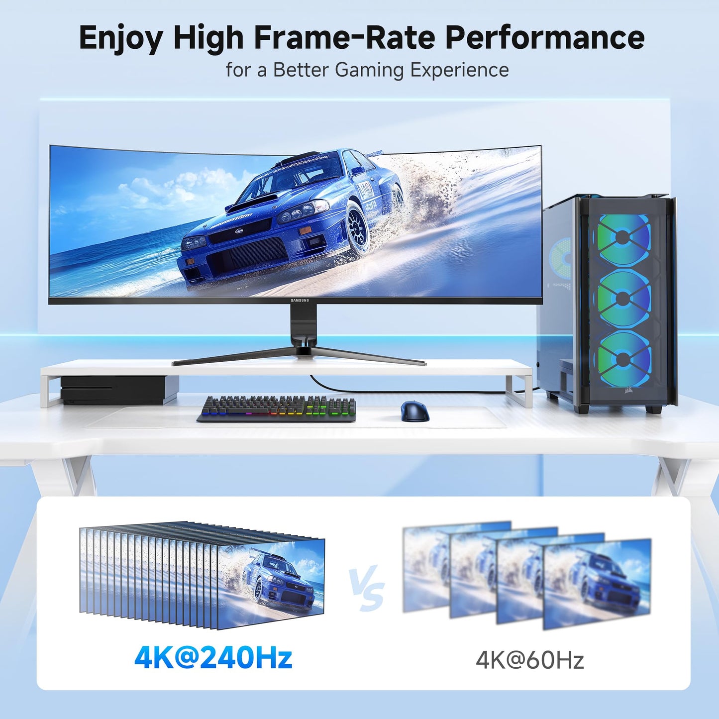 Cable Matters [VESA Certified] 1.8 m Braided DisplayPort Cable 1.4, Support 8K 60Hz, 4K 240Hz (DisplayPort 1.4 Cable) with FreeSync, G-SYNC and HDR for Gaming Monitor, PC, RTX 3080/3090, RX 6800/6900
