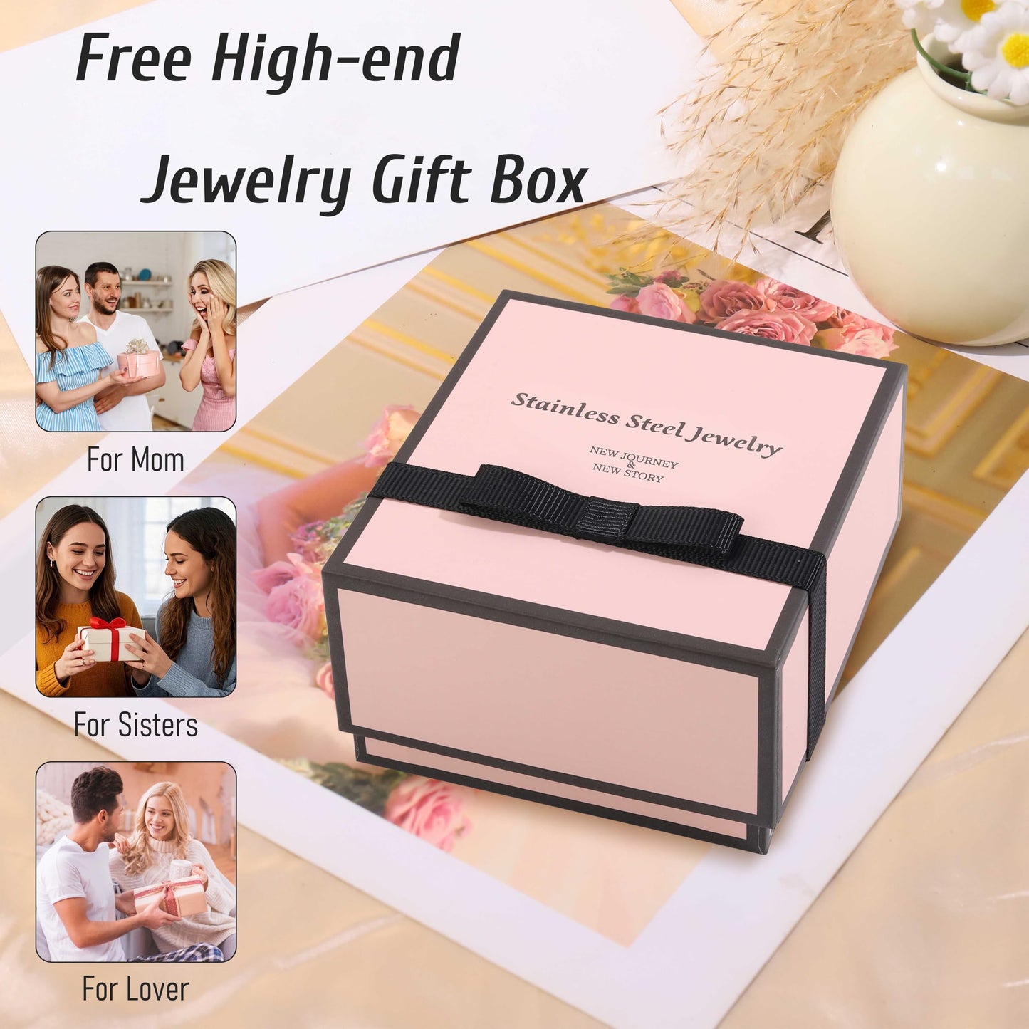 ISELBDR 18K Gold Plated Stackable Love Bangle Bracelets for Women,Silver Chain Link Watch Bracelet,Non-Tarnish Jewelry with Adjustable Tool.(2pcs-A Silver)