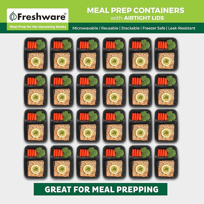 Freshware Meal Prep Containers 2 Compartment