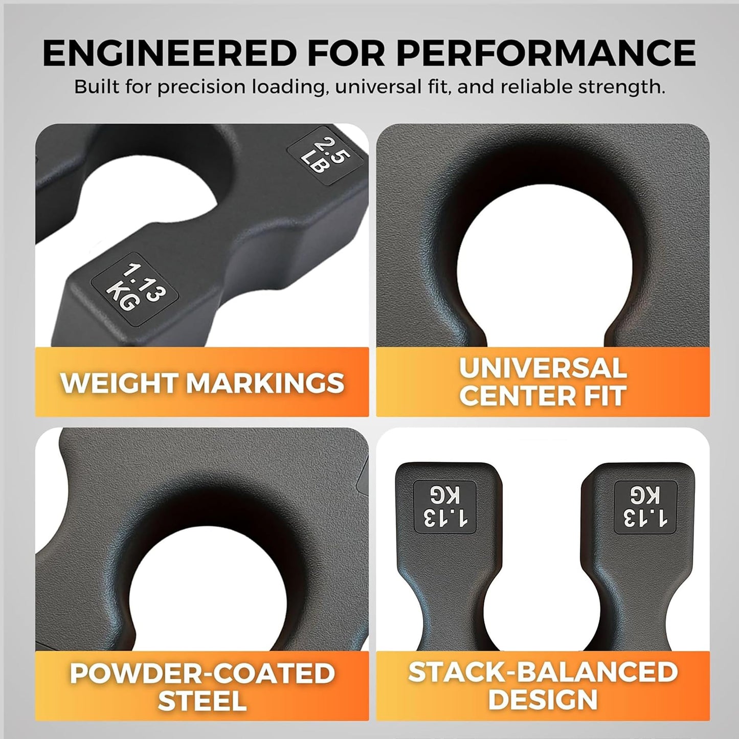 2.5 lb Weight Stack Add On – 2.5 Pound Weight Stack Adapter Plate for Home Gym & Exercise Machines, Add Resistance to Weight Stack, Incremental Weight Adjustments for Improved Strength Training Results