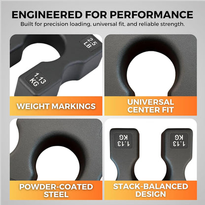 2.5 lb Weight Stack Add On – 2.5 Pound Weight Stack Adapter Plate for Home Gym & Exercise Machines, Add Resistance to Weight Stack, Incremental Weight Adjustments for Improved Strength Training Results