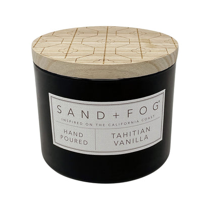 Sand + Fog Scented Candle -Tahitian Vanilla – Additional Scents and Sizes – 100% Cotton Lead-Free Wick - Luxury Air Freshening Jar Candles - Perfect Home Decor – 12oz