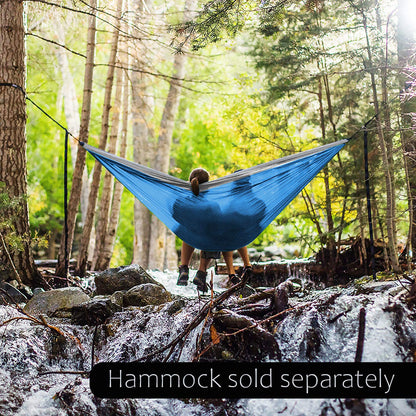 Pro Venture Hammock Straps and Carabiners Set | 22 Feet Total, 44+2 Loops | 1200lbs Breaking Strength (500lbs Rated) | Non-Stretch, Lightweight, Portable - Quick Setup | Heavy Duty, Tree Friendly