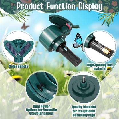Rossesay 3 Pcs Solar Flying Moving Fluttering Waterproof Garden Stakes Decorations for Home Yard Pathway Garden Landscape Christmas Outdoor Indoor Centerpieces Gift Decorations (Butterfly)