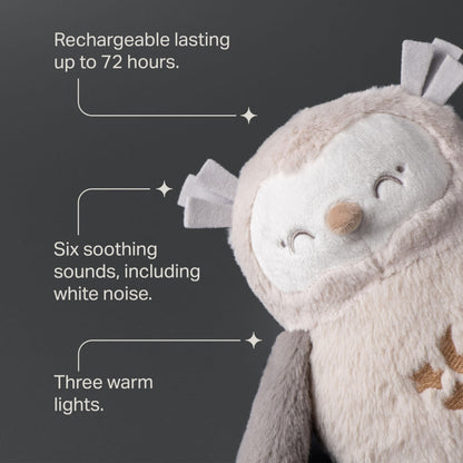 Tommee Tippee OllieOwl Deluxe Baby and Toddler Sound and Light Sleep Aid, Automatic CrySensor Soothes with 3 Natural Sounds and 3 Lullabies, Adjustable Volume, Soft Plush Fabric, USB Rechargeable