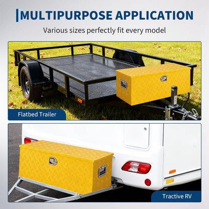 Heavy Duty Aluminum Truck Bed Tool Box 30'', Professional-Grade Storage Chest with Secure Lock, Gas Strut Lid, and Small Parts Organizer, Durable Heavy Duty Alu Tool Box for Pickup, RV, Trailer