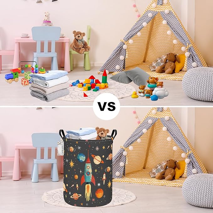 FANKANG Storage Basket, Nursery Hamper Canvas Laundry Basket Foldable