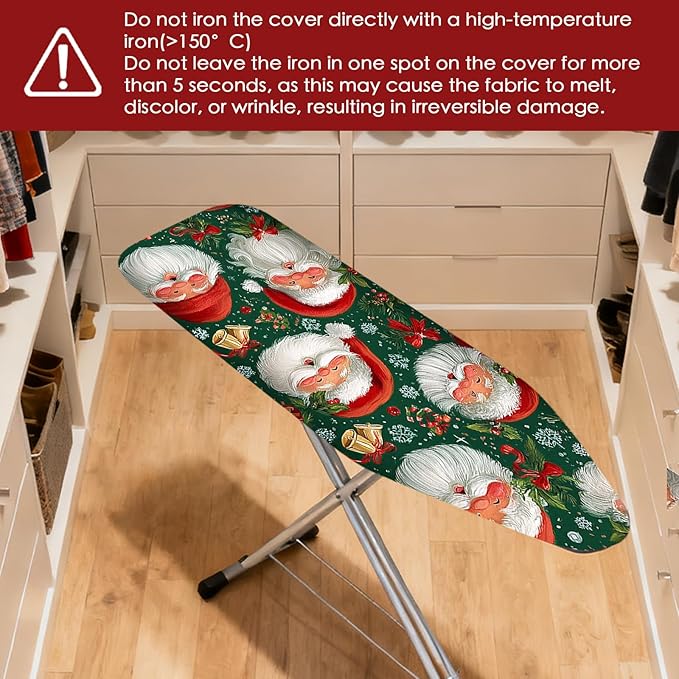 Nuxovilar Ironing Board Cover Christmas Santa Claus Collage Pattern Polyester