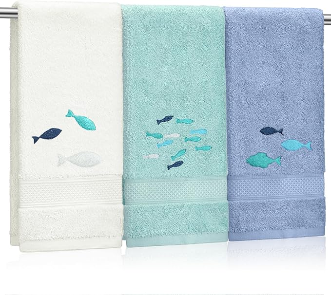 3 Pack Shoal of Fish Coastal Hand Towels
